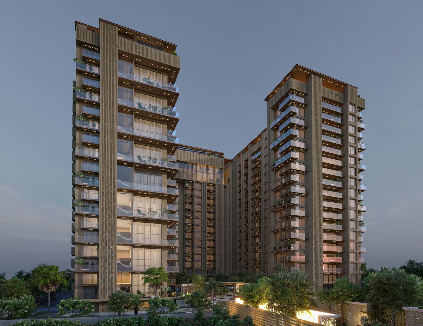 The Autograph towers at dusk, Vaishali West, Jaipur